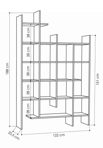 FUNZI LIVING Manco bokhylle - sandstein melamin
