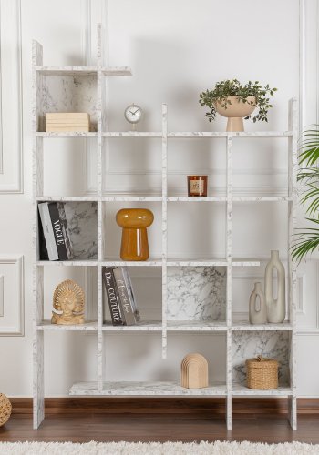 FUNZI LIVING Manco bokhylle - Carrara marmor melamin