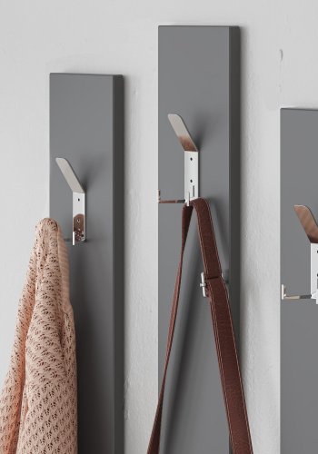 FUNZI LIVING Ramda inngangsoppsett, m. speil, 4 kroker, hyller - lys mokka og antrasittgr melamin