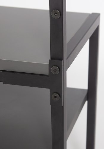 FUNZI LIVING Nomad Portmanto entrsett, med 5 kroker og 3 hyller - antrasittgr melamin og svart metall