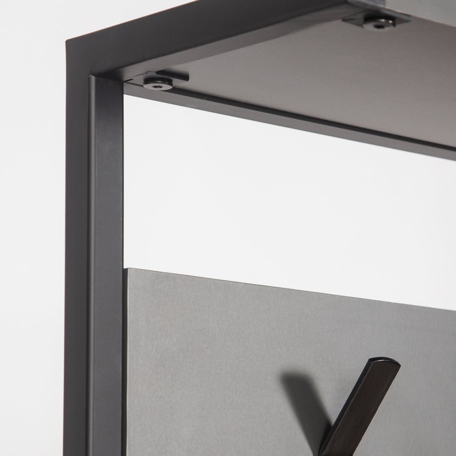 FUNZI LIVING Nomad Portmanto entrsett, med 5 kroker og 3 hyller - antrasittgr melamin og svart metall