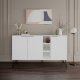 FUNZI LIVING Clara Sideboard, m. 3 Türen und 4 Regalen - weißes Melamin