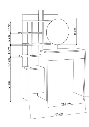 NORDVRK Mup Sminkebord, Hvit