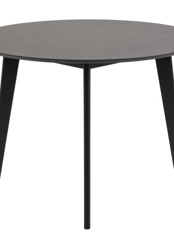 ACT NORDIC Roxby spisebord - sort egetrsfinr/gummitr, rund (105)