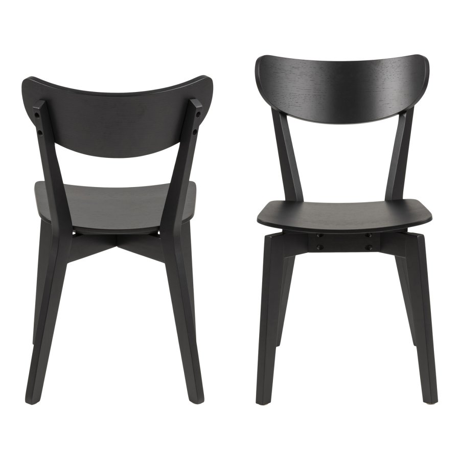 ACT NORDIC Roxby spisebordsstol - sort egetrsfinr/gummitr