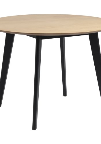 ACT NORDIC Roxby spisebord - natur/sort egetrsfinér/gummitr, rund (105)