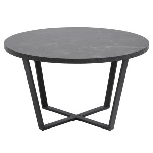 ACT NORDIC Amble Runt Soffbord - Svart Melamin och Metall ( 77 cm)