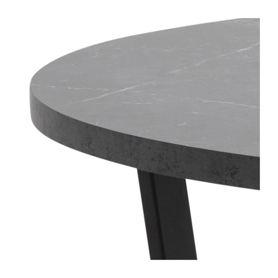 ACT NORDIC Amble rund spisebord - sort melamin og metal (110)