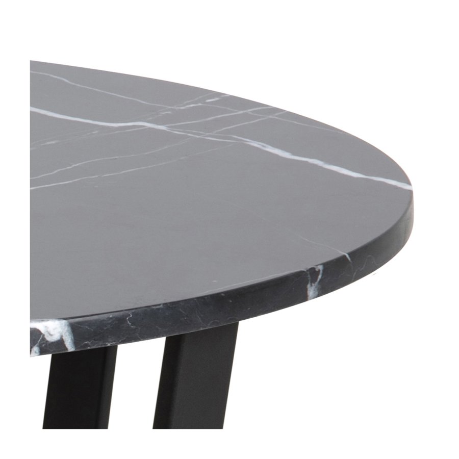 ACT NORDIC Amble rund spisebord - sort melamin og metal (110)