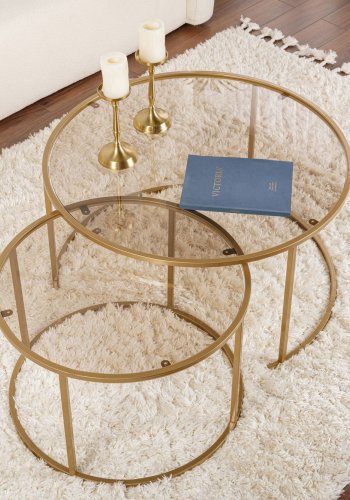 NORDVRK Aurum - 80, 60 - Gull, Bronse Sofabordsett