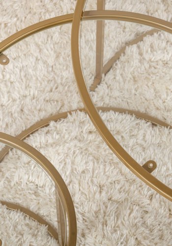 NORDVRK Aurum - 80, 60, 42 - Gull, transparent sofabordsett