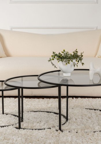 NORDVRK Aurum - 80, 60, 42 - Sort, Gr sofabordsett