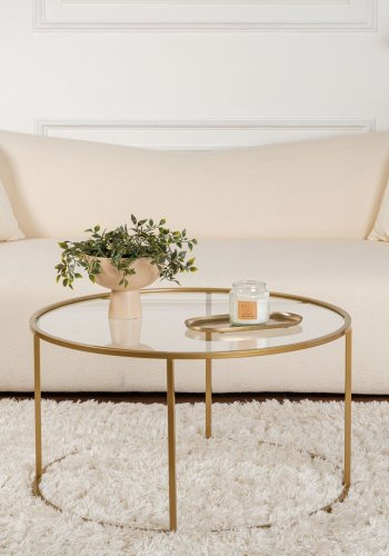 NORDVRK Aurum - 80 - Gull, gjennomsiktig sofabord