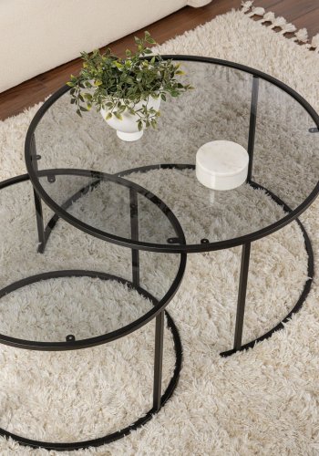 NORDVRK Aurum - 80, 60 - Sort, Gr Sofabordsett