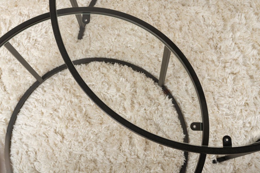 NORDVÄRK Aurum - 80, 60 - Svart, gjennomsiktig sofabordsett