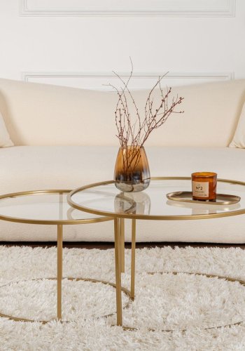 NORDVRK Aurum - 80, 60 - Gull, gjennomsiktig sofabordsett