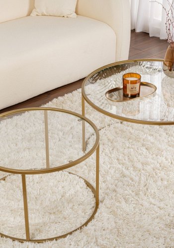 NORDVRK Aurum - 80, 60 - Gull, gjennomsiktig sofabordsett