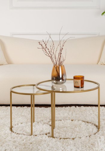 NORDVRK Aurum - 60, 42 - Gull, transparent sofabordsett