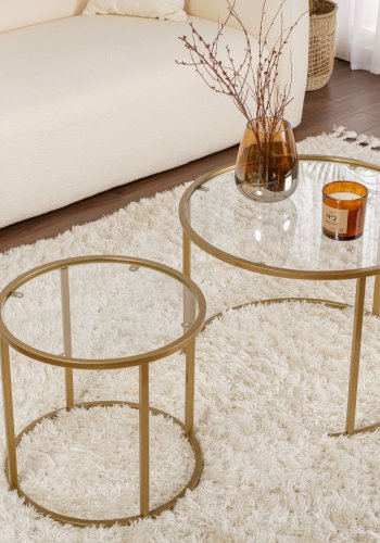 NORDVRK Aurum - 60, 42 - Gull, transparent sofabordsett