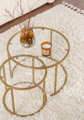 NORDVRK Aurum - 60, 42 - Gull, transparent sofabordsett