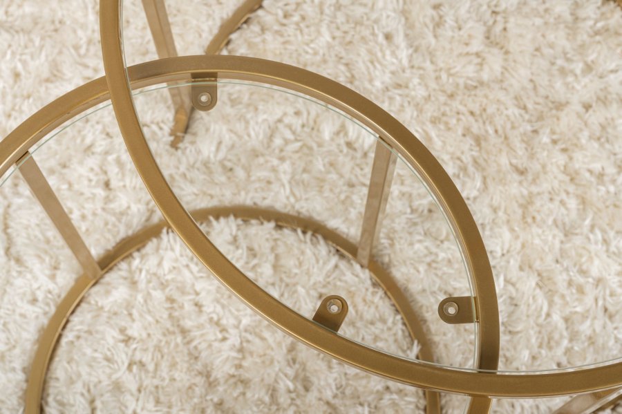 NORDVRK Aurum - 60, 42 - Gull, transparent sofabordsett