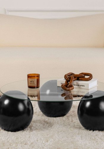 NORDVRK Miro - Svart, gjennomsiktig salongbord