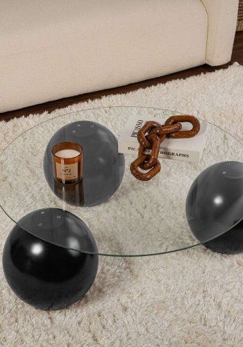 NORDVRK Miro - Svart, gjennomsiktig salongbord