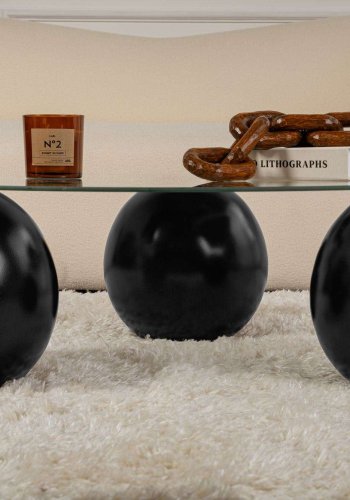 NORDVRK Miro - Svart, gjennomsiktig salongbord