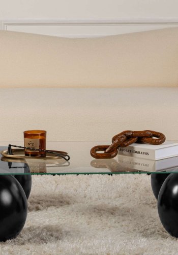 NORDVRK Sera - Svart, gjennomsiktig salongbord