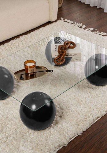 NORDVRK Sera - Svart, gjennomsiktig salongbord