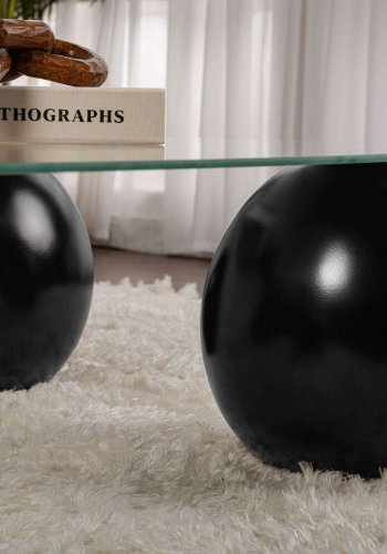 NORDVRK Sera - Svart, gjennomsiktig salongbord