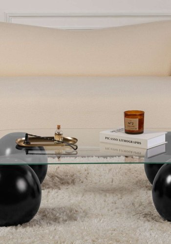 NORDVRK Evara - Svart, gjennomsiktig salongbord