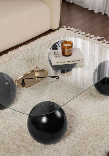 NORDVRK Evara - Svart, gjennomsiktig salongbord