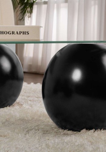 NORDVRK Evara - Svart, gjennomsiktig salongbord