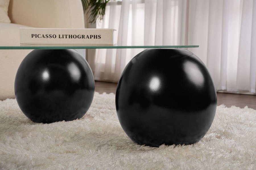 NORDVRK Evara - Svart, gjennomsiktig salongbord