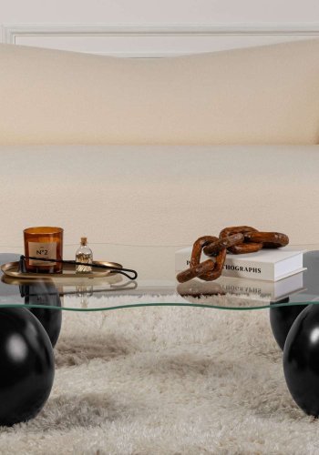 NORDVRK Noxa - Svart, gjennomsiktig salongbord