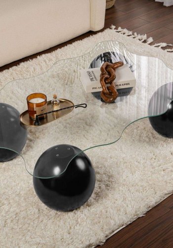 NORDVRK Noxa - Svart, gjennomsiktig salongbord