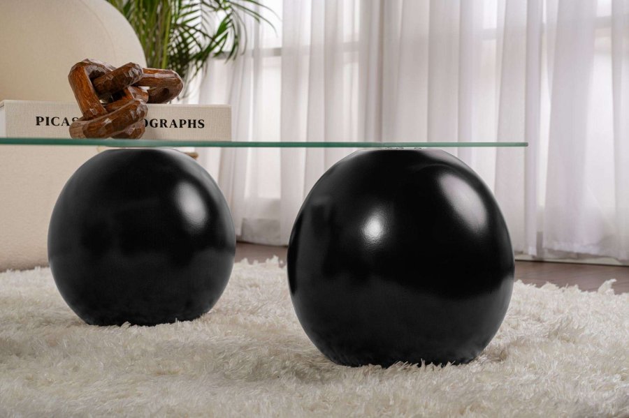 NORDVRK Noxa - Svart, gjennomsiktig salongbord