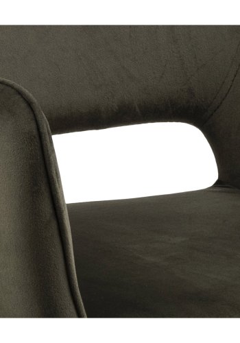 ACT NORDIC Ranja spisestol olivengrnn/svart stoff/metall, med armlener