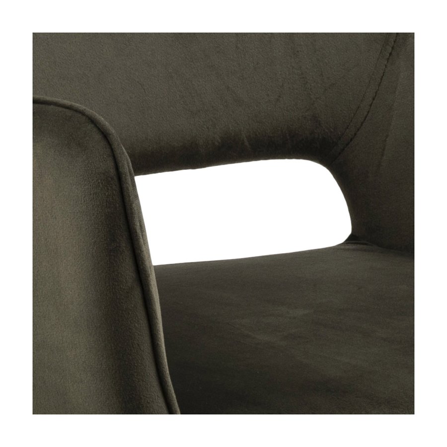 ACT NORDIC Ranja spisestol olivengrnn/svart stoff/metall, med armlener