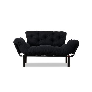 NORDVÄRK Nitta 2 pers. sovesofa - sort mikrofiber stof og plast