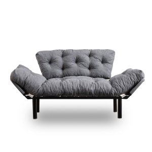 NORDVÄRK Nitta 2 pers. sovesofa - gr mikrofiber stof og plast