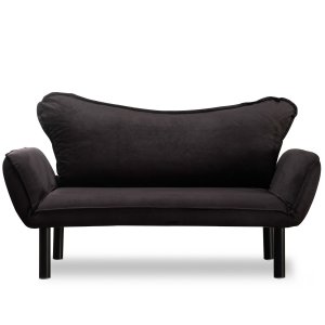NORDVÄRK Chatto 2 pers. sofa - sort stof og sort plast