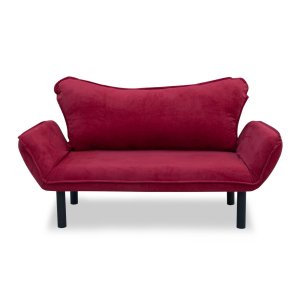 NORDVÄRK Chatto 2 pers. sovesofa - rdbrun polyester og plast