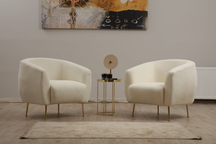 NORDVRK Eses  Kremfarget Bouclette-vingestol