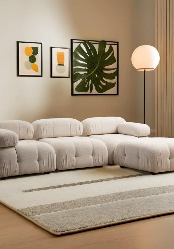 NORDVRK Bubble Cream Bouclette L1-O1-1R-PUF Hjrnesofa