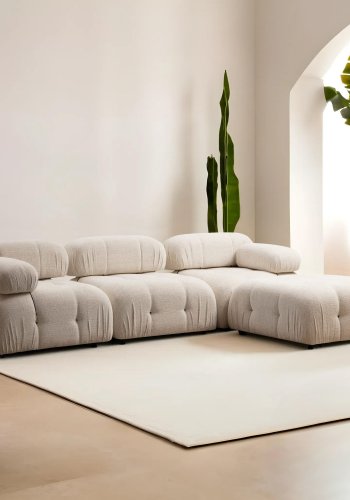 NORDVRK Bubble Cream Bouclette L1-O1-1R-PUF Hjrnesofa