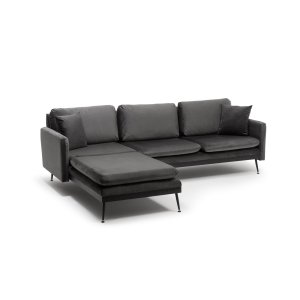NORDVÄRK Reya hjrnesofa - antracitgr polyester og metal