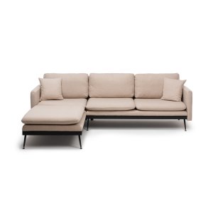 NORDVÄRK Reya hjrnesofa - creme stof og metal