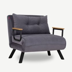 NORDVRK Sando Single sovesofa - gr polyester og metal (175x60)